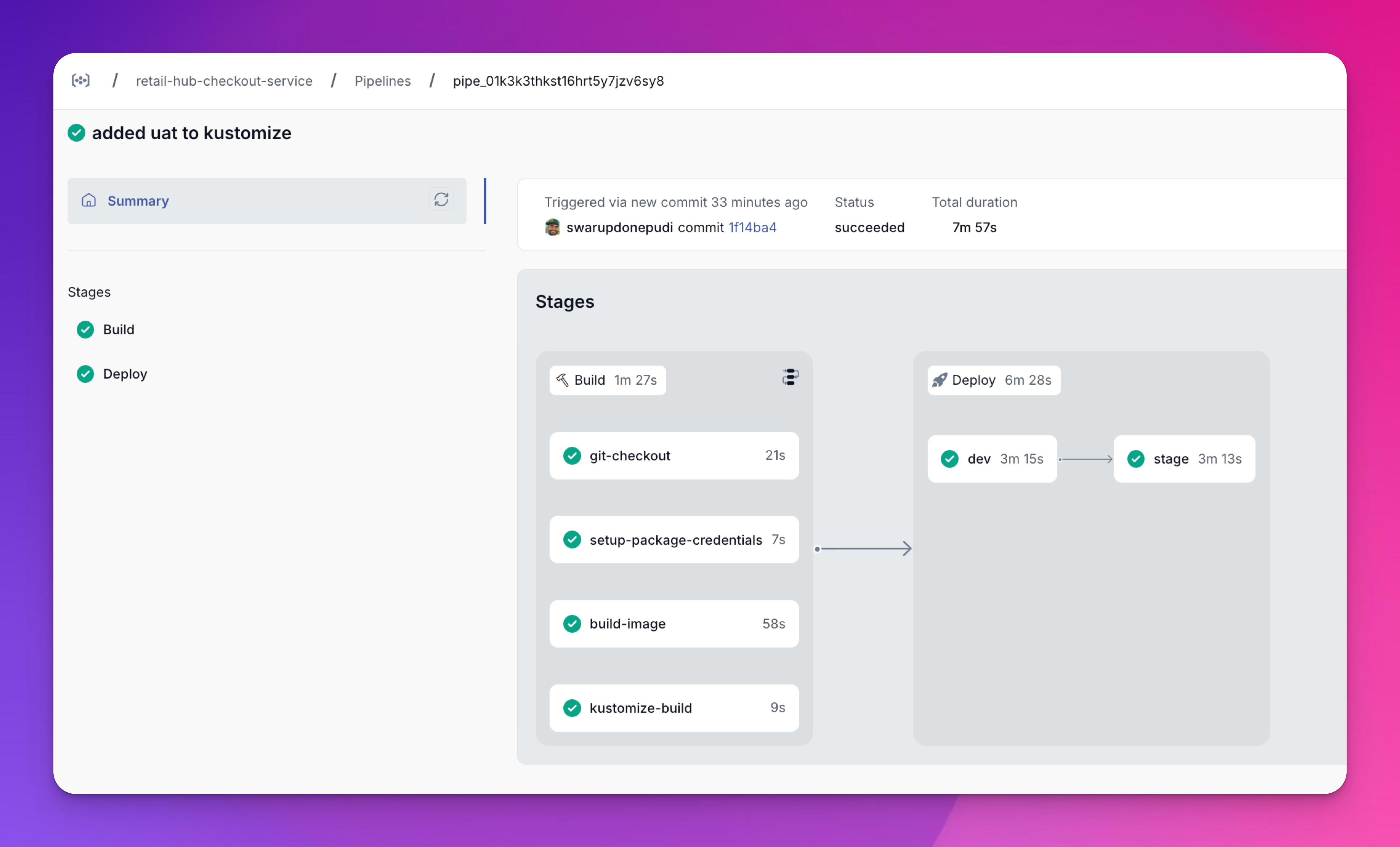 Pipeline with selective deployment